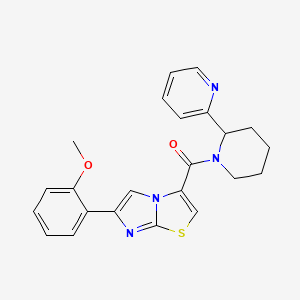 molecular formula C23H22N4O2S B3815771 6-(2-methoxyphenyl)-3-{[2-(2-pyridinyl)-1-piperidinyl]carbonyl}imidazo[2,1-b][1,3]thiazole 