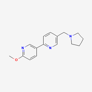 molecular formula C16H19N3O B3815774 6'-methoxy-5-(pyrrolidin-1-ylmethyl)-2,3'-bipyridine 