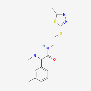 molecular formula C16H22N4OS2 B3815788 2-(dimethylamino)-2-(3-methylphenyl)-N-{2-[(5-methyl-1,3,4-thiadiazol-2-yl)thio]ethyl}acetamide 
