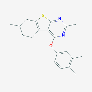molecular formula C20H22N2OS B381579 4-(3,4-Dimethylphenoxy)-2,7-dimethyl-5,6,7,8-tetrahydro[1]benzothieno[2,3-d]pyrimidine CAS No. 379256-31-2