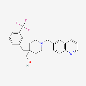 molecular formula C24H25F3N2O B3815796 {1-(6-quinolinylmethyl)-4-[3-(trifluoromethyl)benzyl]-4-piperidinyl}methanol 