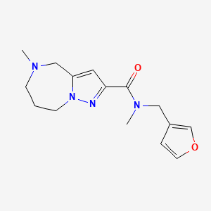 molecular formula C15H20N4O2 B3815813 N-(3-furylmethyl)-N,5-dimethyl-5,6,7,8-tetrahydro-4H-pyrazolo[1,5-a][1,4]diazepine-2-carboxamide 
