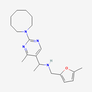 molecular formula C20H30N4O B3815815 1-[2-(1-azocanyl)-4-methyl-5-pyrimidinyl]-N-[(5-methyl-2-furyl)methyl]ethanamine 