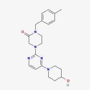 molecular formula C21H27N5O2 B3815821 4-[4-(4-hydroxypiperidin-1-yl)pyrimidin-2-yl]-1-(4-methylbenzyl)piperazin-2-one 