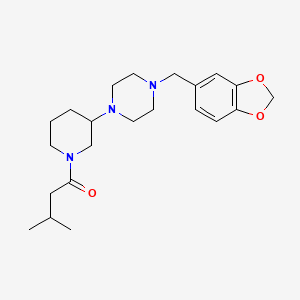 molecular formula C22H33N3O3 B3815828 1-(1,3-benzodioxol-5-ylmethyl)-4-[1-(3-methylbutanoyl)-3-piperidinyl]piperazine 