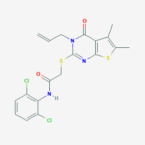 N-(2,6-dichlorophenyl)-2-(5,6-dimethyl-4-oxo-3-prop-2-enylthieno[2,3-d]pyrimidin-2-yl)sulfanylacetamide