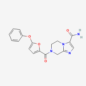 7-(5-phenoxy-2-furoyl)-5,6,7,8-tetrahydroimidazo[1,2-a]pyrazine-3-carboxamide