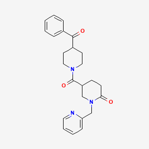 molecular formula C24H27N3O3 B3815870 5-[(4-benzoyl-1-piperidinyl)carbonyl]-1-(2-pyridinylmethyl)-2-piperidinone 