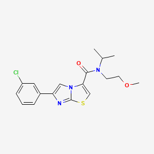 molecular formula C18H20ClN3O2S B3815873 6-(3-chlorophenyl)-N-isopropyl-N-(2-methoxyethyl)imidazo[2,1-b][1,3]thiazole-3-carboxamide 
