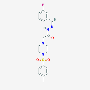 molecular formula C20H23FN4O3S B381589 N'-[(Z)-(3-fluorophenyl)methylidene]-2-{4-[(4-methylphenyl)sulfonyl]piperazin-1-yl}acetohydrazide CAS No. 385404-39-7