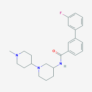 molecular formula C24H30FN3O B3815897 3'-fluoro-N-(1'-methyl-1,4'-bipiperidin-3-yl)-3-biphenylcarboxamide 