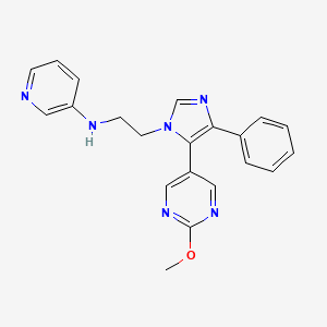 molecular formula C21H20N6O B3815903 N-{2-[5-(2-methoxypyrimidin-5-yl)-4-phenyl-1H-imidazol-1-yl]ethyl}pyridin-3-amine 
