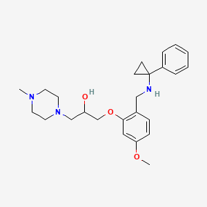 molecular formula C25H35N3O3 B3815914 1-(5-methoxy-2-{[(1-phenylcyclopropyl)amino]methyl}phenoxy)-3-(4-methyl-1-piperazinyl)-2-propanol 
