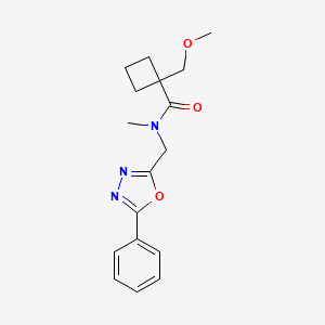 molecular formula C17H21N3O3 B3815933 1-(methoxymethyl)-N-methyl-N-[(5-phenyl-1,3,4-oxadiazol-2-yl)methyl]cyclobutanecarboxamide 
