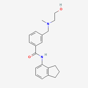 molecular formula C20H24N2O2 B3815973 N-(2,3-dihydro-1H-inden-4-yl)-3-{[(2-hydroxyethyl)(methyl)amino]methyl}benzamide 
