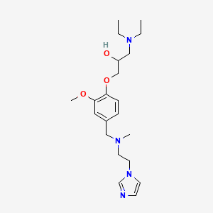 molecular formula C21H34N4O3 B3815979 1-(diethylamino)-3-(4-{[[2-(1H-imidazol-1-yl)ethyl](methyl)amino]methyl}-2-methoxyphenoxy)-2-propanol 