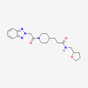 molecular formula C21H29N5O3 B3815980 3-[1-(2H-1,2,3-benzotriazol-2-ylacetyl)-4-piperidinyl]-N-(tetrahydro-2-furanylmethyl)propanamide 