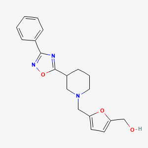 molecular formula C19H21N3O3 B3815999 (5-{[3-(3-phenyl-1,2,4-oxadiazol-5-yl)piperidin-1-yl]methyl}-2-furyl)methanol 