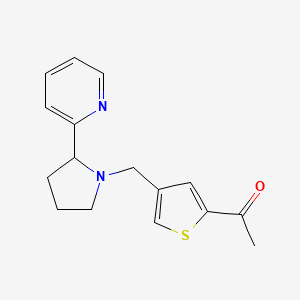 molecular formula C16H18N2OS B3816003 1-{4-[(2-pyridin-2-ylpyrrolidin-1-yl)methyl]-2-thienyl}ethanone 