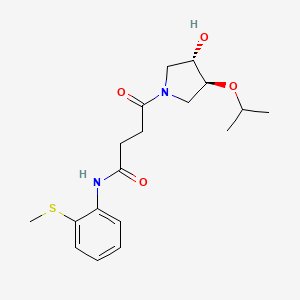 molecular formula C18H26N2O4S B3816019 4-[(3S*,4S*)-3-hydroxy-4-isopropoxypyrrolidin-1-yl]-N-[2-(methylthio)phenyl]-4-oxobutanamide 