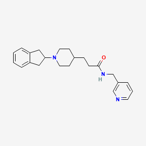 molecular formula C23H29N3O B3816047 3-[1-(2,3-dihydro-1H-inden-2-yl)-4-piperidinyl]-N-(3-pyridinylmethyl)propanamide 