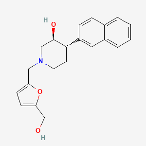 molecular formula C21H23NO3 B3816063 (3S*,4S*)-1-{[5-(hydroxymethyl)-2-furyl]methyl}-4-(2-naphthyl)piperidin-3-ol 