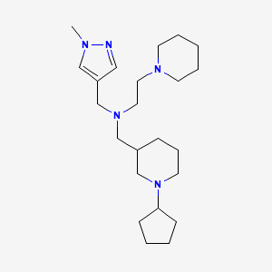 molecular formula C23H41N5 B3816077 N-[(1-cyclopentyl-3-piperidinyl)methyl]-N-[(1-methyl-1H-pyrazol-4-yl)methyl]-2-(1-piperidinyl)ethanamine 