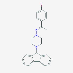 4-(9H-fluoren-9-yl)-N-[(1E)-1-(4-fluorophenyl)ethylidene]piperazin-1-amine