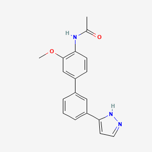 molecular formula C18H17N3O2 B3816098 N-[3-methoxy-3'-(1H-pyrazol-3-yl)-4-biphenylyl]acetamide 