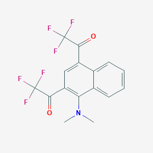 molecular formula C16H11F6NO2 B038161 2,4-双(三氟乙酰基)-1-(N,N-二甲基氨基)萘 CAS No. 115975-33-2