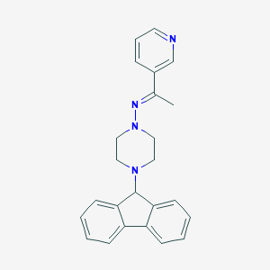 4-(9H-fluoren-9-yl)-N-[1-(3-pyridinyl)ethylidene]-1-piperazinamine