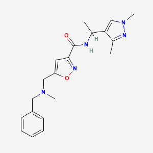 molecular formula C20H25N5O2 B3816103 5-{[benzyl(methyl)amino]methyl}-N-[1-(1,3-dimethyl-1H-pyrazol-4-yl)ethyl]-3-isoxazolecarboxamide 
