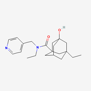 N,3-diethyl-5-hydroxy-N-(pyridin-4-ylmethyl)adamantane-1-carboxamide