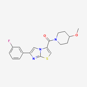 molecular formula C18H18FN3O2S B3816122 6-(3-fluorophenyl)-3-[(4-methoxy-1-piperidinyl)carbonyl]imidazo[2,1-b][1,3]thiazole 