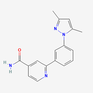 molecular formula C17H16N4O B3816125 2-[3-(3,5-dimethyl-1H-pyrazol-1-yl)phenyl]isonicotinamide 