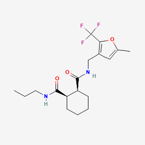 molecular formula C18H25F3N2O3 B3816139 (1S*,2R*)-N-{[5-methyl-2-(trifluoromethyl)-3-furyl]methyl}-N'-propylcyclohexane-1,2-dicarboxamide 