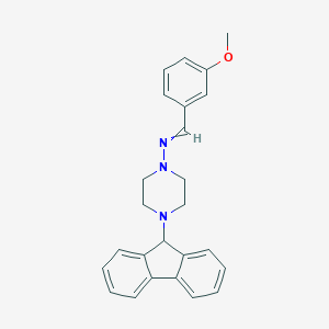 molecular formula C25H25N3O B381614 N-[4-(9H-fluoren-9-yl)piperazin-1-yl]-1-(3-methoxyphenyl)methanimine CAS No. 380454-18-2