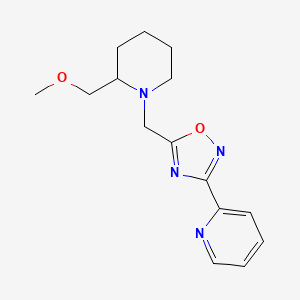 molecular formula C15H20N4O2 B3816144 2-(5-{[2-(methoxymethyl)-1-piperidinyl]methyl}-1,2,4-oxadiazol-3-yl)pyridine 