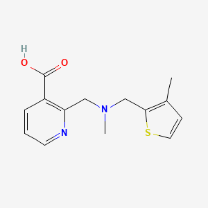 molecular formula C14H16N2O2S B3816165 2-({methyl[(3-methyl-2-thienyl)methyl]amino}methyl)nicotinic acid 