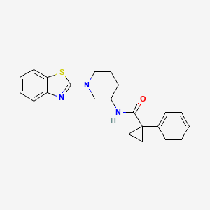 molecular formula C22H23N3OS B3816168 N-[1-(1,3-benzothiazol-2-yl)-3-piperidinyl]-1-phenylcyclopropanecarboxamide 