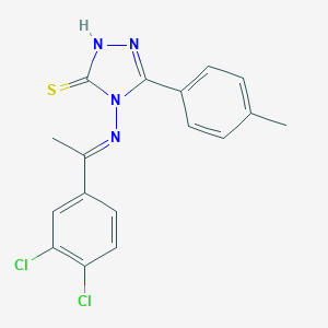 molecular formula C17H14Cl2N4S B381618 4-{[1-(3,4-dichlorophenyl)ethylidene]amino}-5-(4-methylphenyl)-4H-1,2,4-triazol-3-yl hydrosulfide 