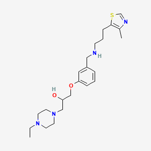 molecular formula C23H36N4O2S B3816190 1-(4-ethyl-1-piperazinyl)-3-[3-({[3-(4-methyl-1,3-thiazol-5-yl)propyl]amino}methyl)phenoxy]-2-propanol 