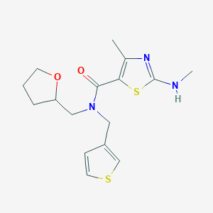 molecular formula C16H21N3O2S2 B3816196 4-methyl-2-(methylamino)-N-(tetrahydrofuran-2-ylmethyl)-N-(3-thienylmethyl)-1,3-thiazole-5-carboxamide 