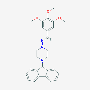 molecular formula C27H29N3O3 B381621 N-[4-(9H-fluoren-9-yl)piperazin-1-yl]-1-(3,4,5-trimethoxyphenyl)methanimine 