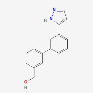 molecular formula C16H14N2O B3816224 [3'-(1H-pyrazol-3-yl)-3-biphenylyl]methanol 