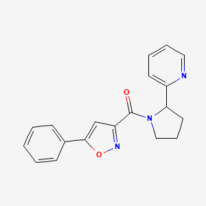 molecular formula C19H17N3O2 B3816232 2-{1-[(5-phenylisoxazol-3-yl)carbonyl]pyrrolidin-2-yl}pyridine 