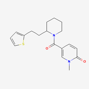 molecular formula C18H22N2O2S B3816280 1-methyl-5-({2-[2-(2-thienyl)ethyl]piperidin-1-yl}carbonyl)pyridin-2(1H)-one 