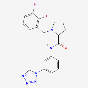 molecular formula C19H18F2N6O B3816287 1-(2,3-difluorobenzyl)-N-[3-(1H-tetrazol-1-yl)phenyl]prolinamide 