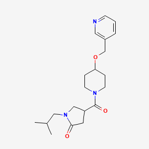 molecular formula C20H29N3O3 B3816299 1-isobutyl-4-{[4-(pyridin-3-ylmethoxy)piperidin-1-yl]carbonyl}pyrrolidin-2-one 