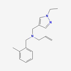 molecular formula C17H23N3 B3816306 N-[(1-ethyl-1H-pyrazol-4-yl)methyl]-N-(2-methylbenzyl)prop-2-en-1-amine 